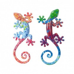 Adorno Pared Decorativo x2 Lagarto 14 cm