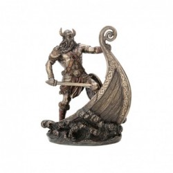 Figura Decorativa Clasica Guerrero Vikingo Resina 24 cm