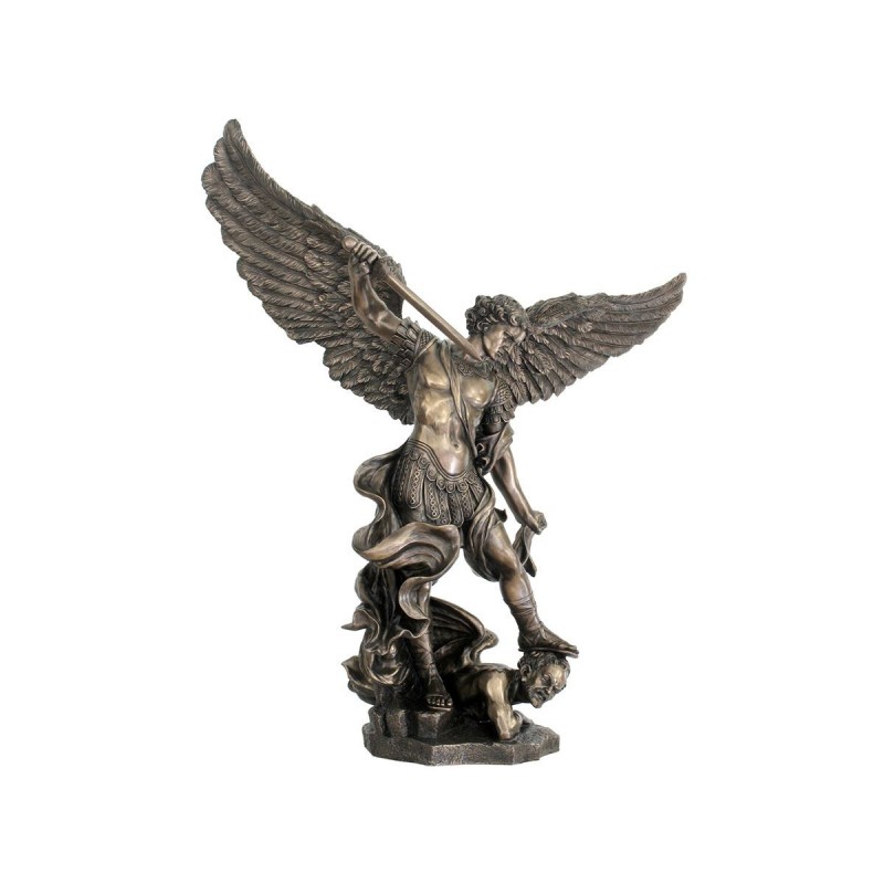 Figura Decorativa Clasica San Miguel sobre Demonio Resina Grande 110 cm