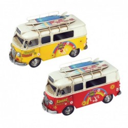 Figura Metal x2 Autobus Retro 27 cm