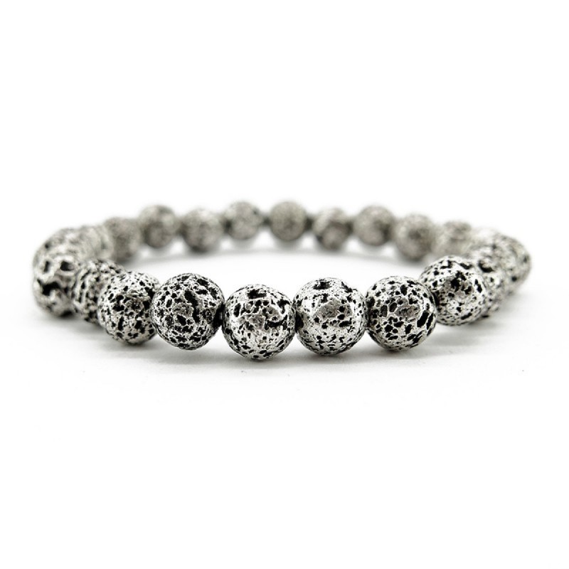 Pulsera de Lava Baño Plata 8mm