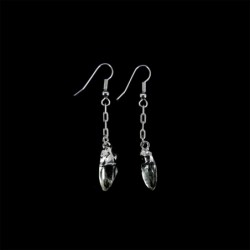 Pendientes Punta de Cuarzo baño de Plata