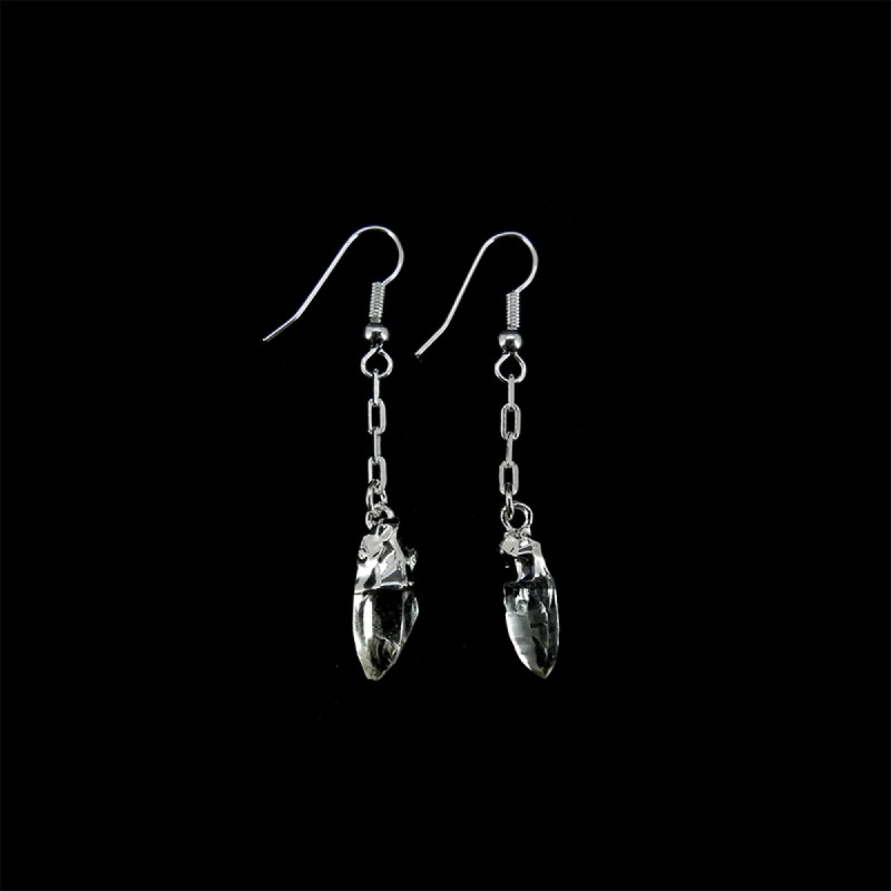 Pendientes Punta de Cuarzo baño de Plata