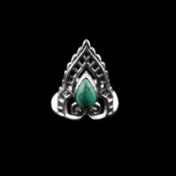 Anillo en Baño de Plata con Mineral -A74-
