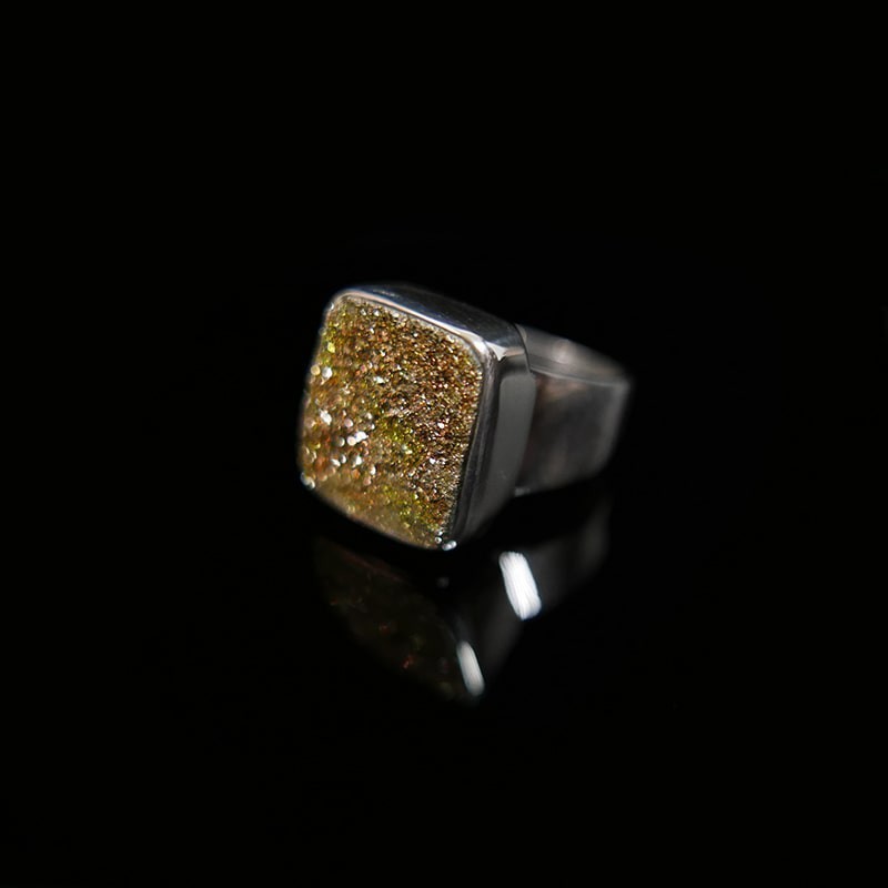 Anillo de Pirita Arco Iris -J33- Plata de Ley 925