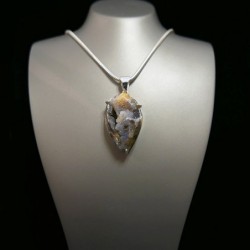 Colgante de Caracola Cristalizada -J47- Plata de Ley