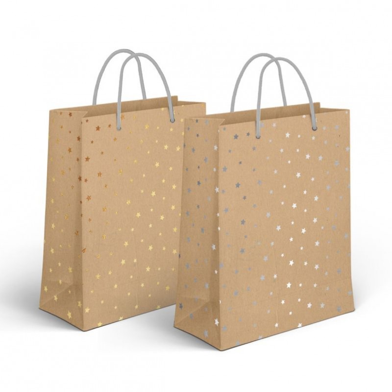 Bolsa Regalo Papel M Estrellas x2 Colores