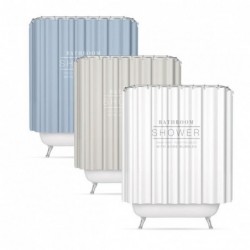 Cortina Baño Poliester Essential x3 Colores