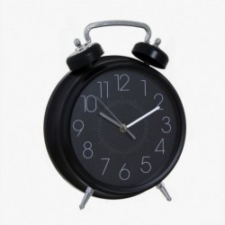Reloj Sobremesa Negro Imitando Despertador Vintage Retro 32 cm