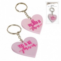 Set Llavero x2 Corazon San Valentin Pareja 2 Modelos Goma 10 cm