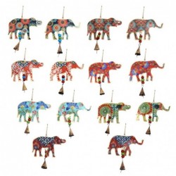 Adorno Decorativo Elefante Color Surtido Colgante Metalico Campanita Etnico Hindu 15 cm