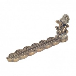 Apoyador de Incienso Ganesh Dorado Porta Incienso Hindu Ganesha Resina 20 cm