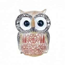 Figura Decorativa Buho Adorno Decorativo Amarillo Resina 8 cm