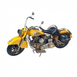 Figura Decorativa Motocicleta Amarilla Retro Adorno Decorativo Moto Motero 40 cm