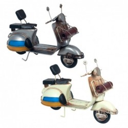 Figura Decorativa x2 Motocicleta Scooter Retro Moto Motero 27 cm