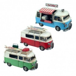 Figura Decorativa x3 Furgoneta Retro Hippie Surf Food Truck 28 cm