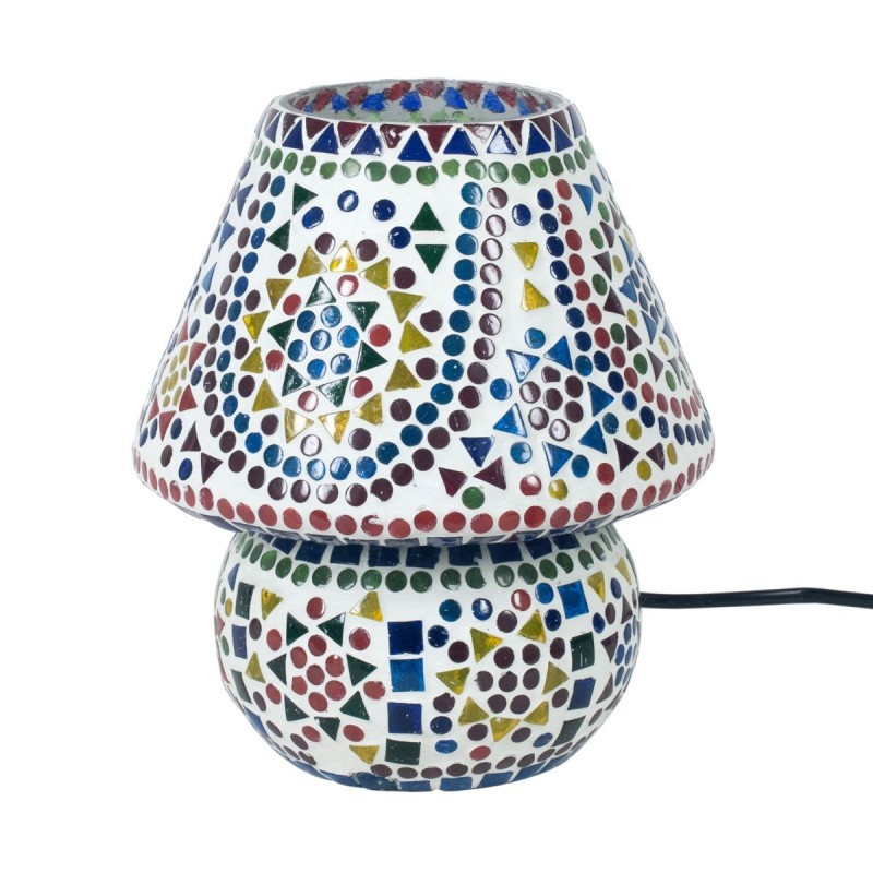 Lampara Decorativa Seta Ambiental Cristales Colores Ambiente Etnico 23 cm