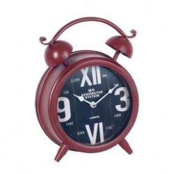 Reloj Sobremesa Metalico Rojo Mesa 32 cm