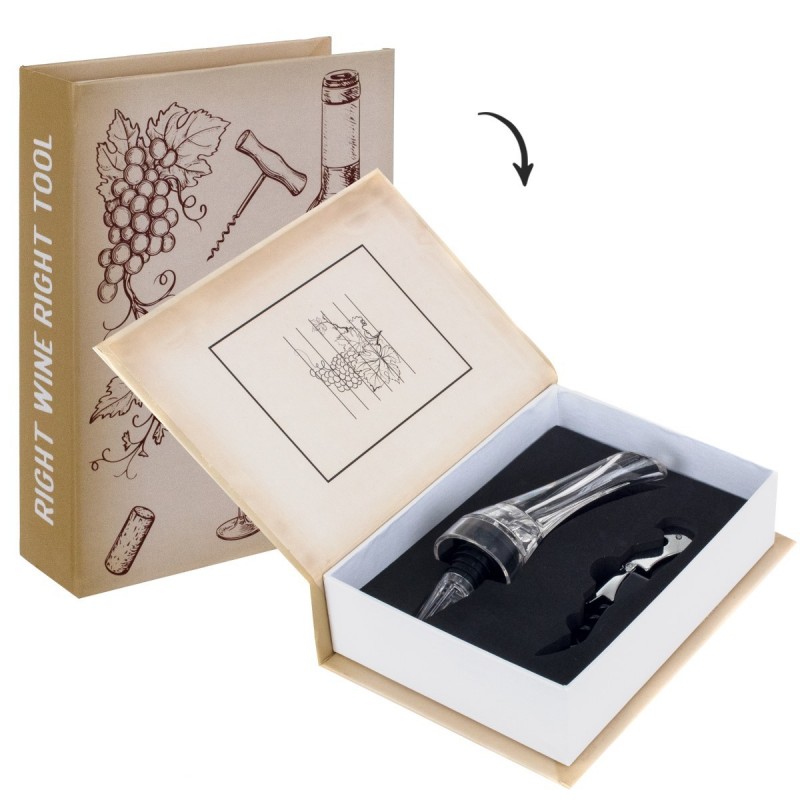Caja de Libro con Vino 20x14 cm