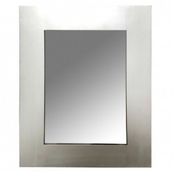 Espejo de Pared Rectangular Gris de Madera 70x90 cm