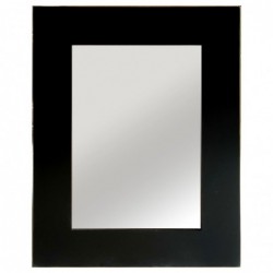 Espejo de Pared Rectangular Negro de Madera 70x90 cm