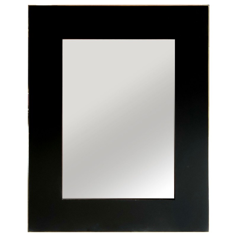 Espejo de Pared Rectangular Negro de Madera 70x90 cm