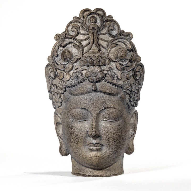 Figura Decorativa Cabeza Buda Resina 24 cm