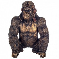 Figura Decorativa Resina Orangutan Bronce 34 cm