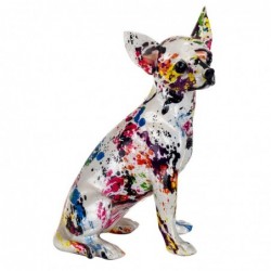 Figura Decorativa Resina Perro Chihuahua 26 cm Colores