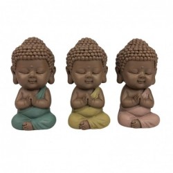 Figura Decorativa x3 Budas Resina 7 cm