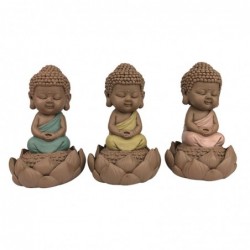 Figura Decorativa x3 Budas Resina 9 cm