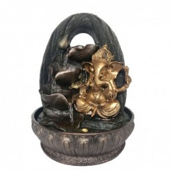 Fuente Decorativa Elefante Ganesha Dorado Budismo Hindu 28 cm