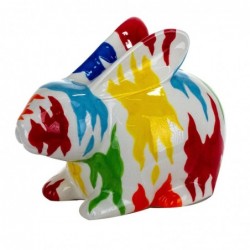 Hucha Figura Decorativa Conejo Colorido 22 cm