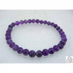 Pulsera elástica de bolas de Amatista 6mm