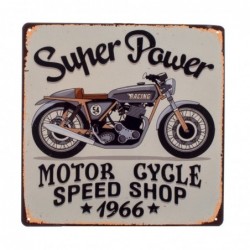 Placa Pared Adorno Decorativo Vintge Metalico Moto Motero 30 cm