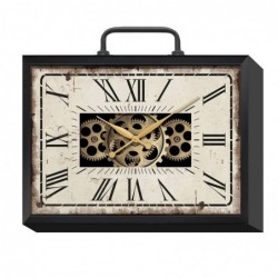 Reloj Pared Decorativo Maleta Vintage Antiguo Engranajes Visibles