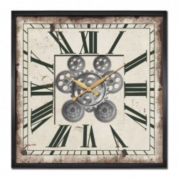 Reloj Pared Decorativo Vintage Antiguo Engranajes Visibles Metal y