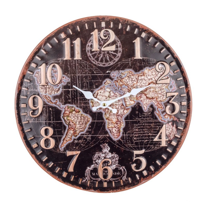 Reloj hotsell pared mapamundi