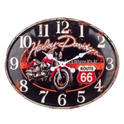 Reloj Pared Decorativo Vintage Ruta 66 Moto Motero Metalico 49 cm