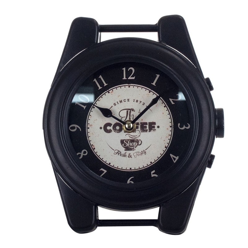 Reloj Sobremesa Decorativo Café Cafeteria Reloj Pulsera Negro 22 cm