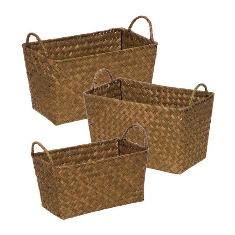 Cesta Rectangular Set 3 Unidades Fibra 33 cm