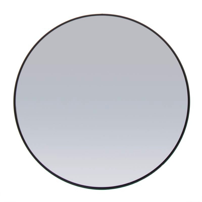 Espejo de Pared Redondo Negro 90 cm
