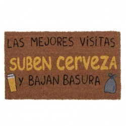 Felpudo Antideslizante Coco Natural Mensaje Visitas Cerveza 70 cm