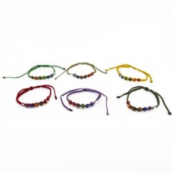 Pulsera de Chakras 6mm  en Hilo de Colores