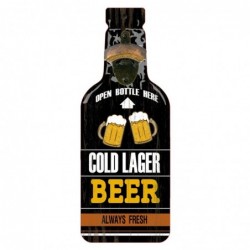 Abrebotellas pared COLD LAGER BEER 36 cm MDF y Metal