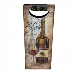 Bolsa para botellas VINO 13x36 cm MDF y Metal