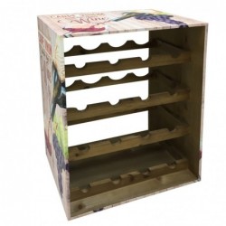 Botellero VINO para 16 botellas 40x56 cm MDF y Metal