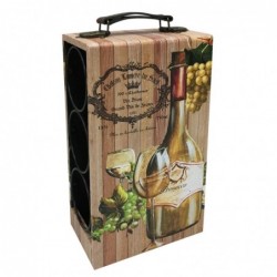 Botellero VINO para 3 botellas 18x33 cm MDF y Metal