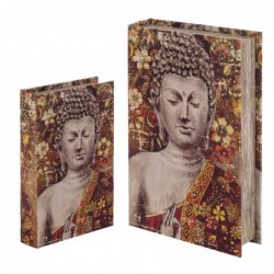 Caja con Forma de Libro Set 2 Unidades Buda 26x17 cm