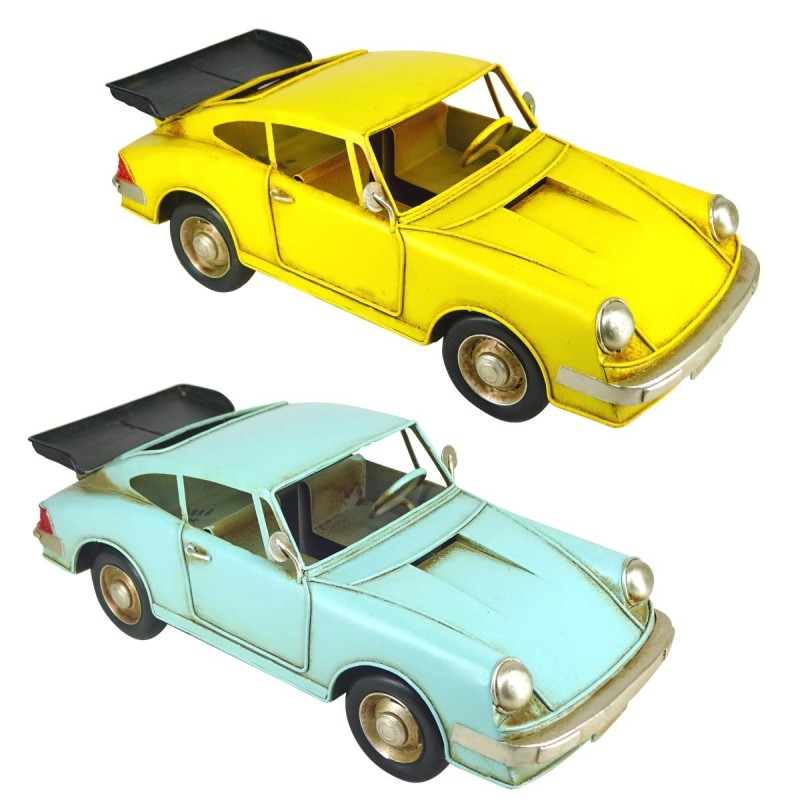 Figura COCHE RETRO x2 colores 26 cm Metal